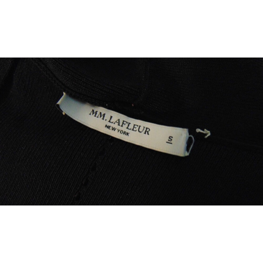 MM LaFleur New York Black Knit Cardigan Sweater Open Front Career Jacket Small - Picture 6 of 7